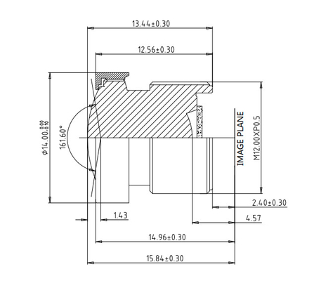 EFL2.2mm Car Digital Cabin Management System Lens, передний край лица диаметром Ø14,2MP высоких пикселей