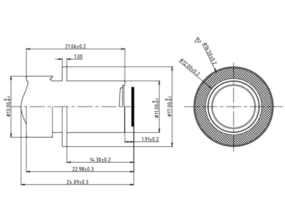 Широкое горизонтальное поле зрения ADAS Автообъектив среднийEFL6.5mm F1.6 HD Покрыть большую зону мониторинга
